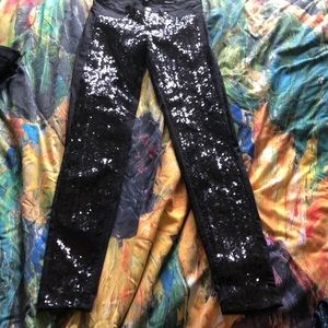 Black jeans fully sequined on the front!